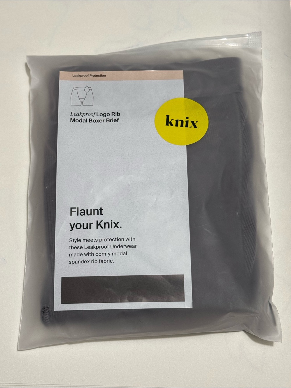 Knix Leakproof Logo Modal Rib Boxer Brief - Picture 7 of 8